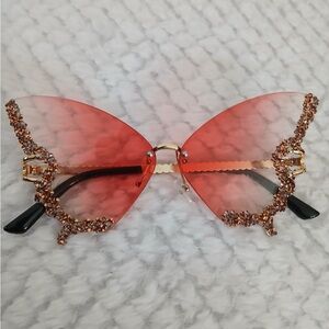 Butterfly Rose Crystal-Embellished Sunglasses